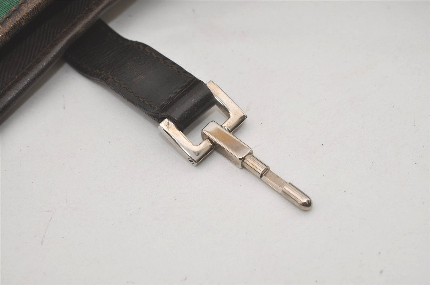 Authentic GUCCI Web Sherry Line Jackie Shoulder Bag Canvas Leather Brown 8597I