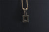 Authentic NINA RICCI Vintage Rhinestone Chain Pendant Necklace Gold 8597J