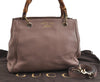 Authentic GUCCI Bamboo Shopper Small 2Way Hand Bag Leather 336032 Pink 8598I