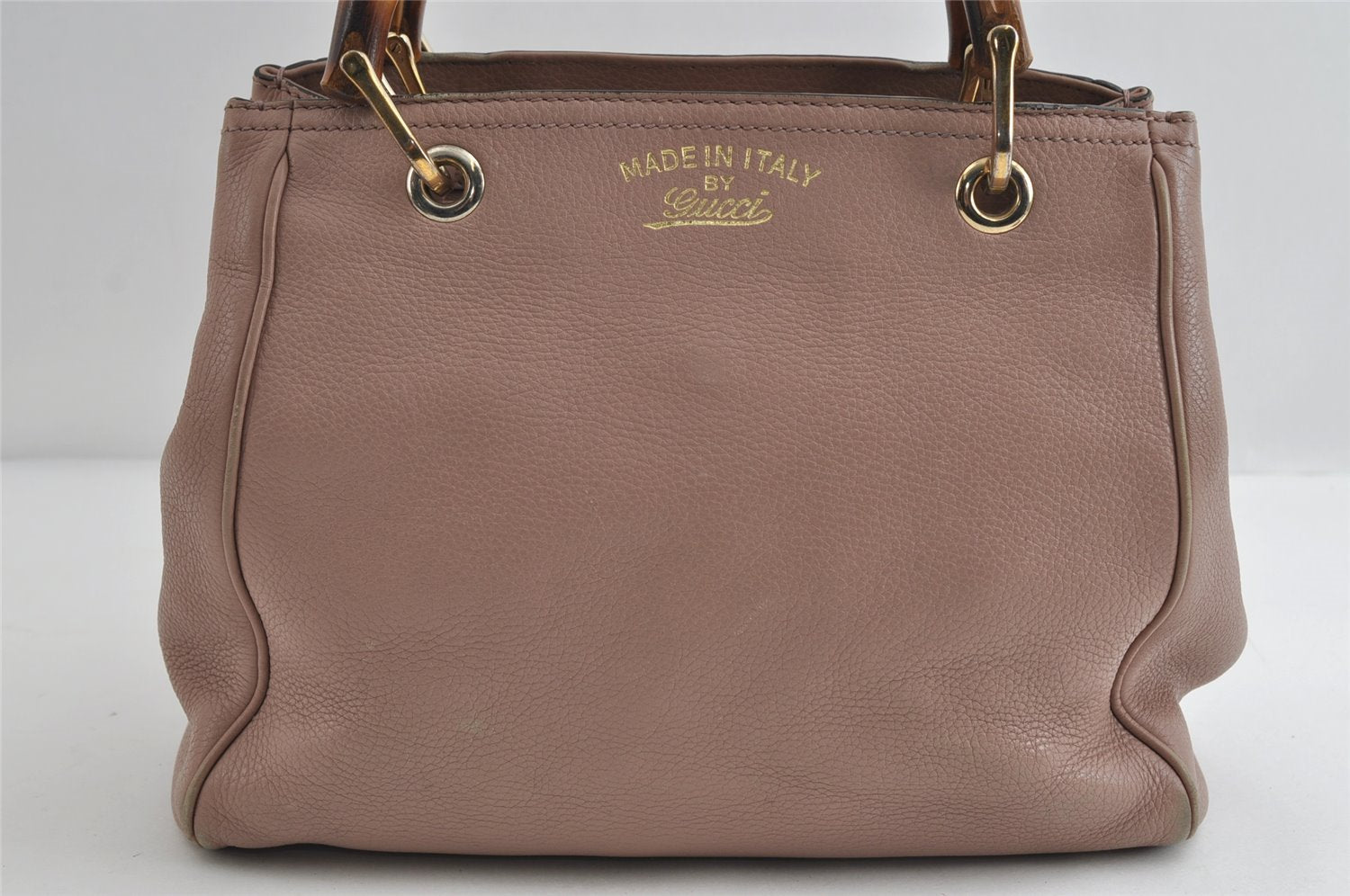 Authentic GUCCI Bamboo Shopper Small 2Way Hand Bag Leather 336032 Pink 8598I