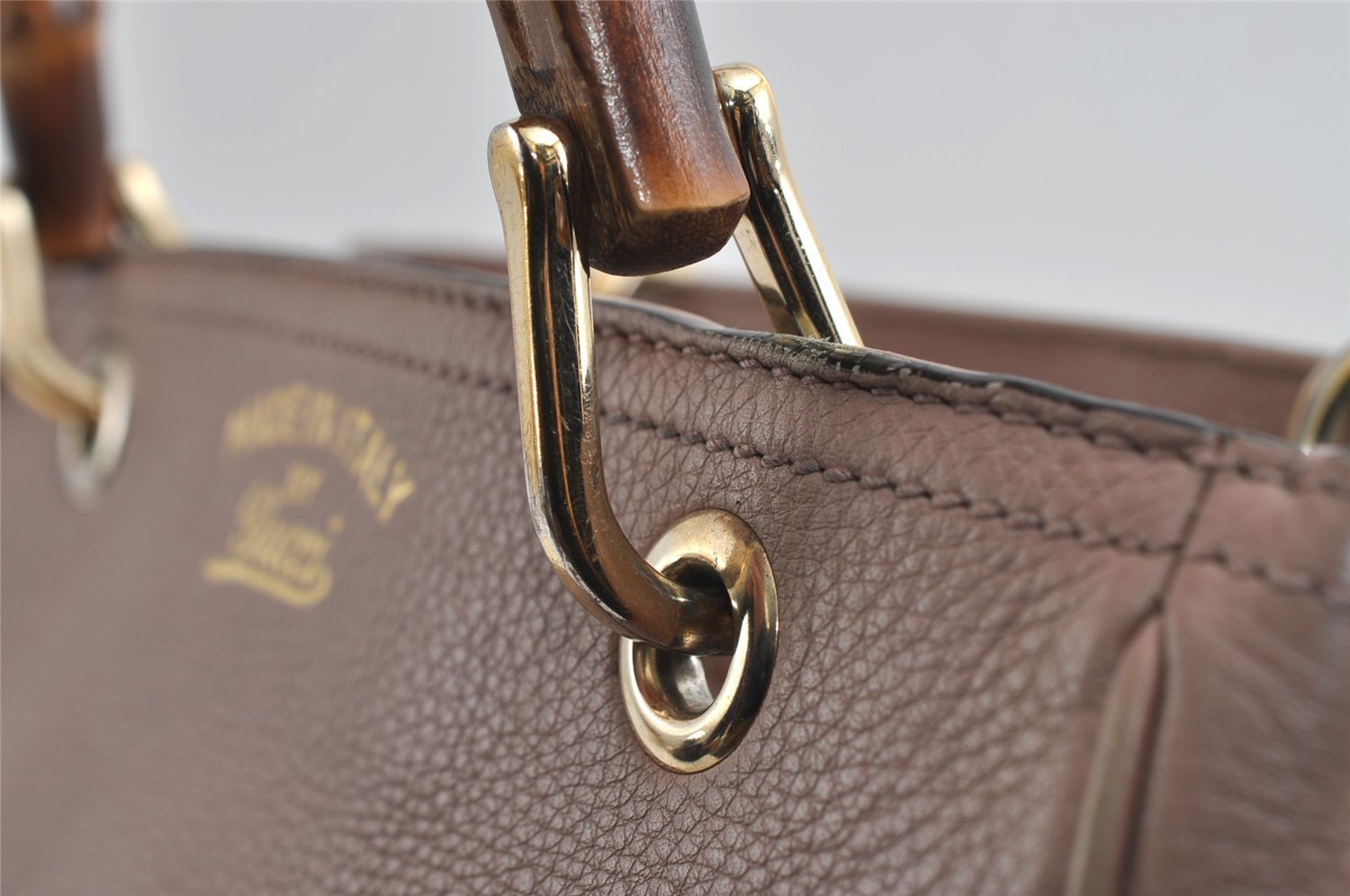 Authentic GUCCI Bamboo Shopper Small 2Way Hand Bag Leather 336032 Pink 8598I