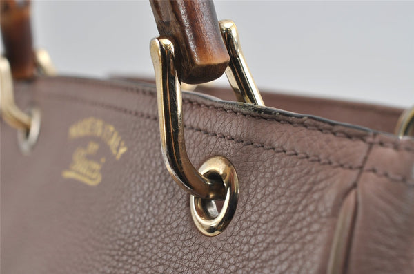 Authentic GUCCI Bamboo Shopper Small 2Way Hand Bag Leather 336032 Pink 8598I