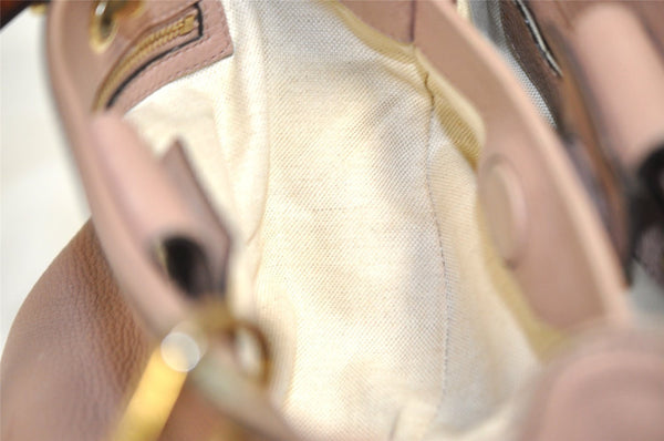 Authentic GUCCI Bamboo Shopper Small 2Way Hand Bag Leather 336032 Pink 8598I