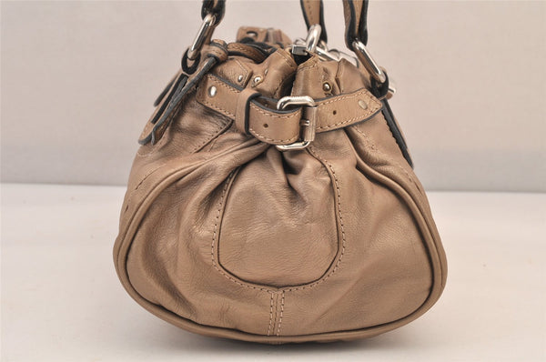Authentic Chloe Paddington Vintage Leather Shoulder Hand Bag Beige 8598M
