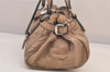 Authentic Chloe Paddington Vintage Leather Shoulder Hand Bag Beige 8598M