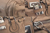 Authentic Chloe Paddington Vintage Leather Shoulder Hand Bag Beige 8598M