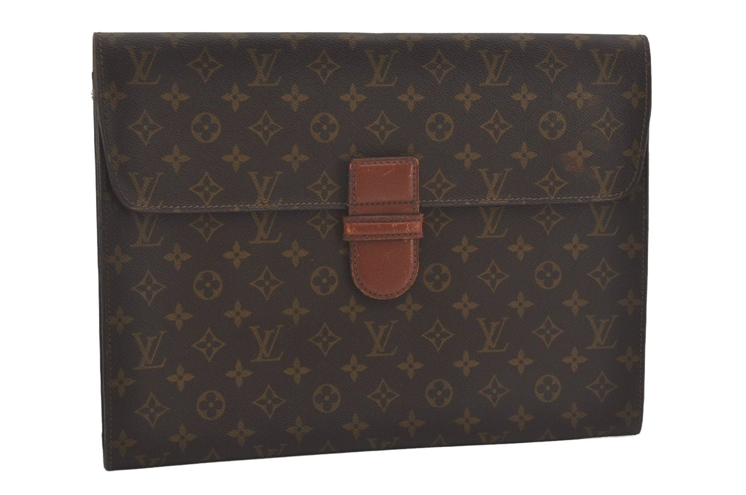 Authentic Louis Vuitton Monogram Poche Ministre Document Case M53445 LV 8599I