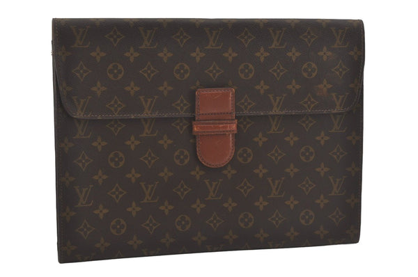 Authentic Louis Vuitton Monogram Poche Ministre Document Case M53445 LV 8599I