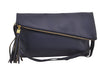 Authentic GIVENCHY Vintage Leather 2Way Shoulder Clutch Bag Purse Blue 8599M
