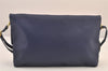 Authentic GIVENCHY Vintage Leather 2Way Shoulder Clutch Bag Purse Blue 8599M
