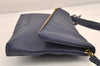 Authentic GIVENCHY Vintage Leather 2Way Shoulder Clutch Bag Purse Blue 8599M