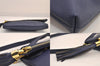 Authentic GIVENCHY Vintage Leather 2Way Shoulder Clutch Bag Purse Blue 8599M