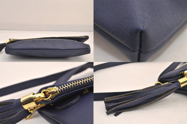 Authentic GIVENCHY Vintage Leather 2Way Shoulder Clutch Bag Purse Blue 8599M