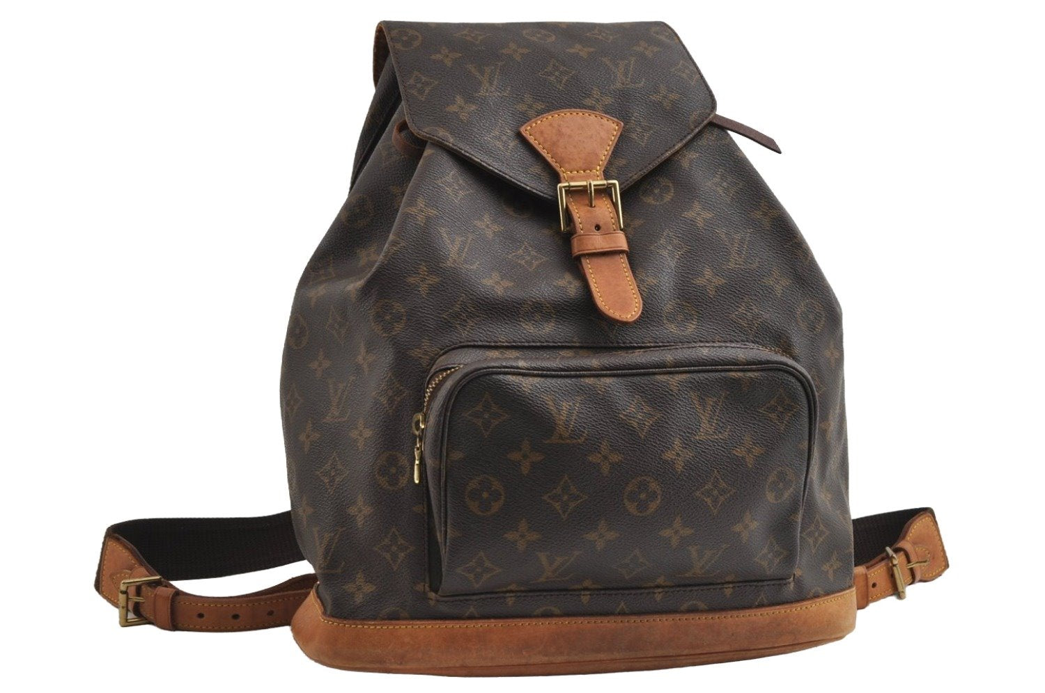 Authentic Louis Vuitton Monogram Montsouris GM Backpack M51135 LV 8600I
