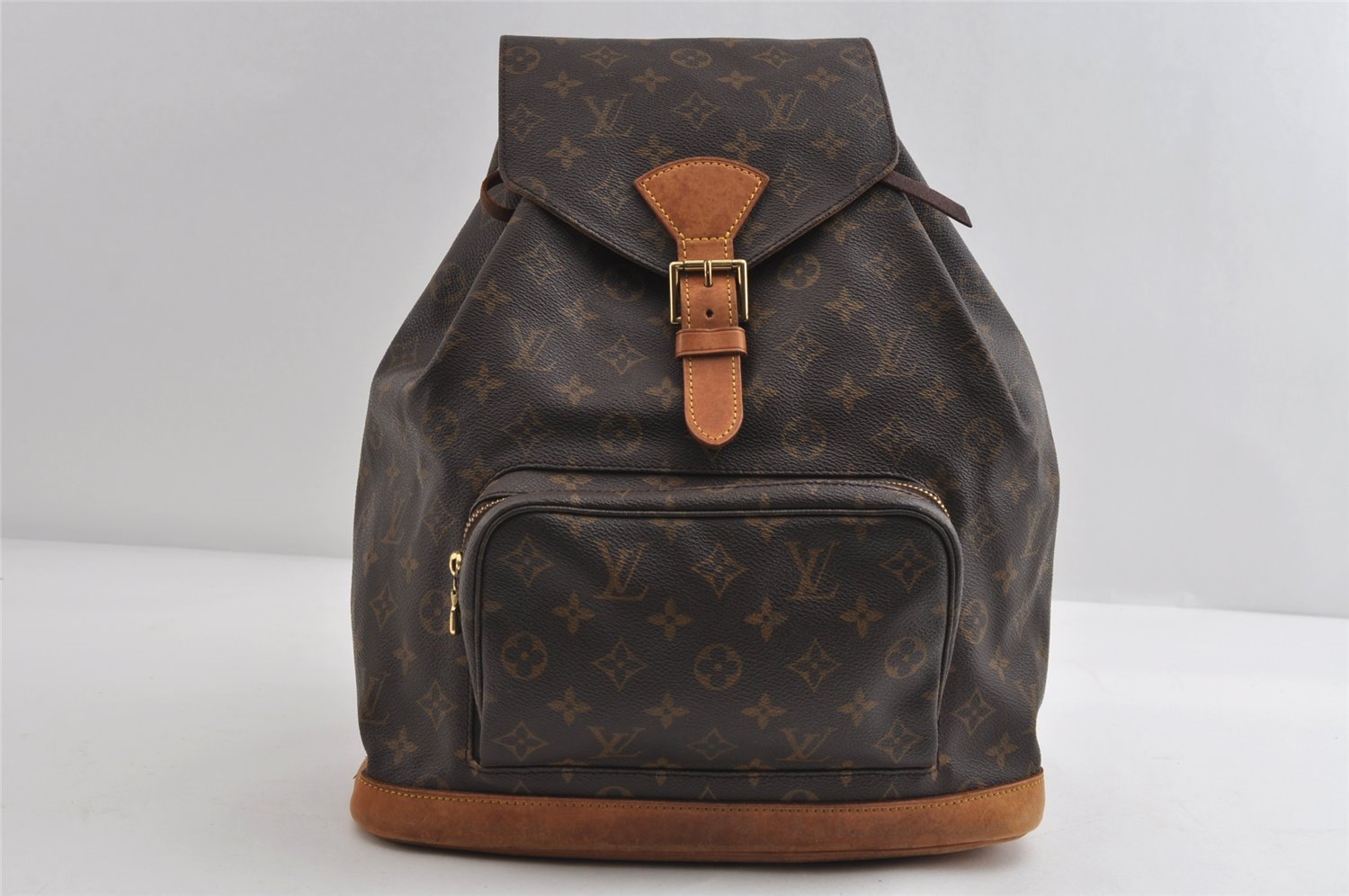 Authentic Louis Vuitton Monogram Montsouris GM Backpack M51135 LV 8600I