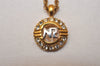 Authentic NINA RICCI Vintage Gold Tone Rhinestone Chain Pendant Necklace  8600J