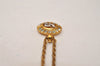 Authentic NINA RICCI Vintage Gold Tone Rhinestone Chain Pendant Necklace  8600J
