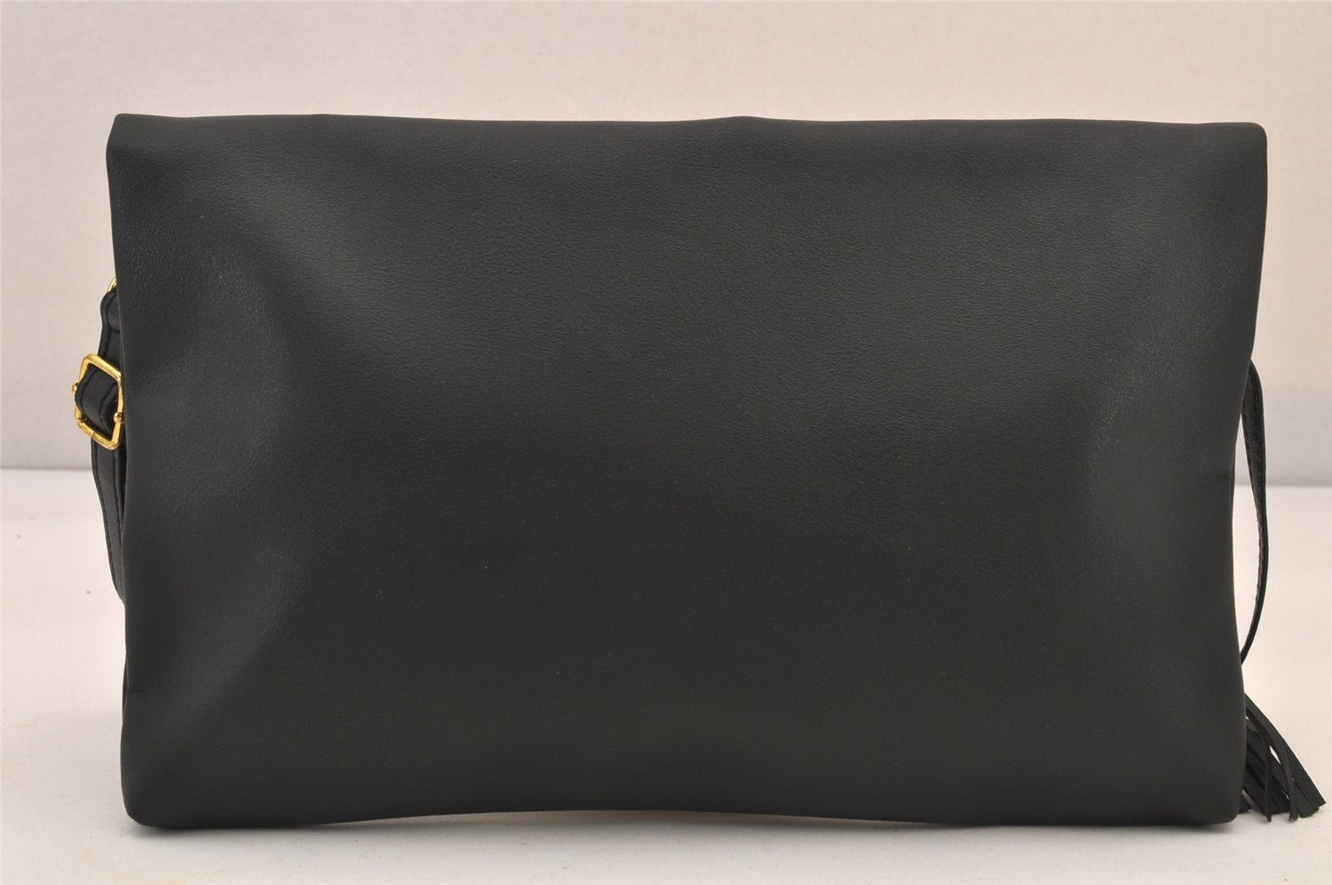 Authentic GIVENCHY Leather 2Way Shoulder Cross Body Clutch Bag Purse Black 8601M