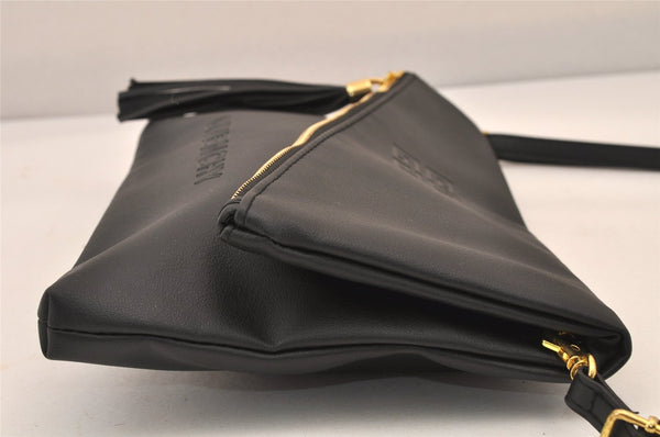 Authentic GIVENCHY Leather 2Way Shoulder Cross Body Clutch Bag Purse Black 8601M