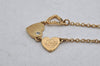 Authentic COACH Heart Motif Rhinestone Chain Pendant Necklace Gold 8602J