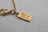 Authentic COACH Heart Motif Rhinestone Chain Pendant Necklace Gold 8602J