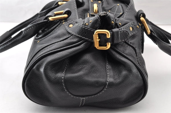 Authentic Chloe Paddington Leather Shoulder Hand Bag Black 8603I