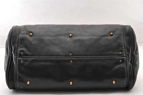 Authentic Chloe Paddington Leather Shoulder Hand Bag Black 8603I