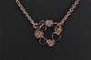 Authentic COACH Vintage Rhinestone Heart Chain Pendant Necklace Pink Gold 8603J