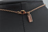 Authentic COACH Vintage Rhinestone Heart Chain Pendant Necklace Pink Gold 8603J