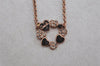 Authentic COACH Vintage Rhinestone Heart Chain Pendant Necklace Pink Gold 8603J