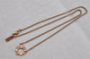 Authentic COACH Vintage Rhinestone Heart Chain Pendant Necklace Pink Gold 8603J