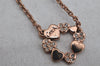 Authentic COACH Vintage Rhinestone Heart Chain Pendant Necklace Pink Gold 8603J