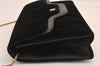 Auth GIVENCHY Vintage Suede Leather Chain Shoulder Hand Bag Purse Black 8603M