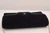 Auth GIVENCHY Vintage Suede Leather Chain Shoulder Hand Bag Purse Black 8603M