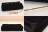 Auth GIVENCHY Vintage Suede Leather Chain Shoulder Hand Bag Purse Black 8603M