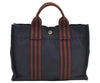 Authentic HERMES Fourre Tout PM Hand Tote Bag Canvas Navy Blue 8604I