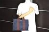 Authentic HERMES Fourre Tout PM Hand Tote Bag Canvas Navy Blue 8604I