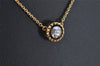 Authentic COACH Vintage Rhinestone Chain Pendant Necklace Gold 8604J