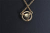 Authentic COACH Vintage Rhinestone Chain Pendant Necklace Gold 8604J