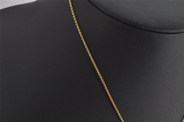 Authentic COACH Vintage Rhinestone Chain Pendant Necklace Gold 8604J