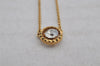 Authentic COACH Vintage Rhinestone Chain Pendant Necklace Gold 8604J