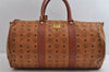 Authentic MCM Visetos Leather Vintage 2Way Traval Boston Bag Brown 8605I