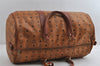 Authentic MCM Visetos Leather Vintage 2Way Traval Boston Bag Brown 8605I