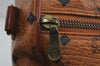 Authentic MCM Visetos Leather Vintage 2Way Traval Boston Bag Brown 8605I