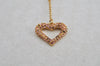 Authentic COACH Vintage Rhinestone Heart Chain Pendant Necklace Gold 8605J