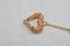 Authentic COACH Vintage Rhinestone Heart Chain Pendant Necklace Gold 8605J