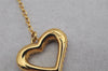 Authentic COACH Vintage Rhinestone Heart Chain Pendant Necklace Gold 8605J