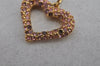 Authentic COACH Vintage Rhinestone Heart Chain Pendant Necklace Gold 8605J