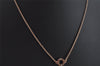 Authentic COACH Rhinestone Chain Pendant Necklace Pink Gold 8606J