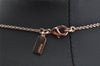 Authentic COACH Rhinestone Chain Pendant Necklace Pink Gold 8606J